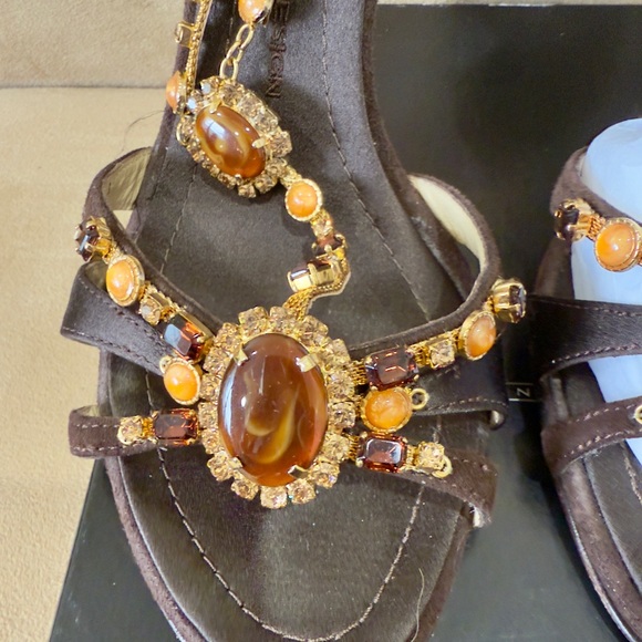 Giuseppe Zanotti Brown and Gold Sandals - Picture 11 of 16